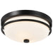 Flush Mount Nuvo 60-5586 Neval - 2 Light - Flush Fixture with Satin White Glass - Sudbury Bronze Finish Nuvo