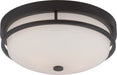 Flush Mount Nuvo 60-5586 Neval - 2 Light - Flush Fixture with Satin White Glass - Sudbury Bronze Finish Nuvo