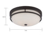 Flush Mount Nuvo 60-5586 Neval - 2 Light - Flush Fixture with Satin White Glass - Sudbury Bronze Finish Nuvo