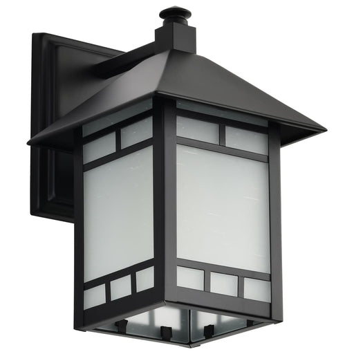 Wall Lantern Nuvo 60-5601 Drexel - 1 Light - 7 in. - Outdoor Wall Fixture with Frosted Seed Glass - Stone Black Finish Nuvo