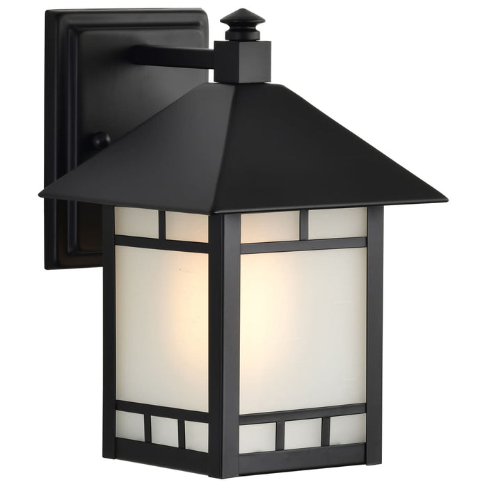 Wall Lantern Nuvo 60-5601 Drexel - 1 Light - 7 in. - Outdoor Wall Fixture with Frosted Seed Glass - Stone Black Finish Nuvo
