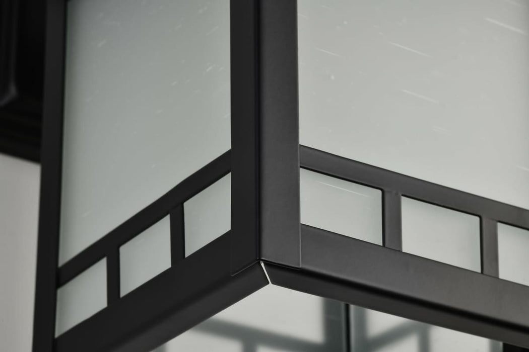 Wall Lantern Nuvo 60-5601 Drexel - 1 Light - 7 in. - Outdoor Wall Fixture with Frosted Seed Glass - Stone Black Finish Nuvo