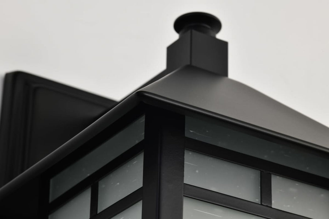 Wall Lantern Nuvo 60-5601 Drexel - 1 Light - 7 in. - Outdoor Wall Fixture with Frosted Seed Glass - Stone Black Finish Nuvo