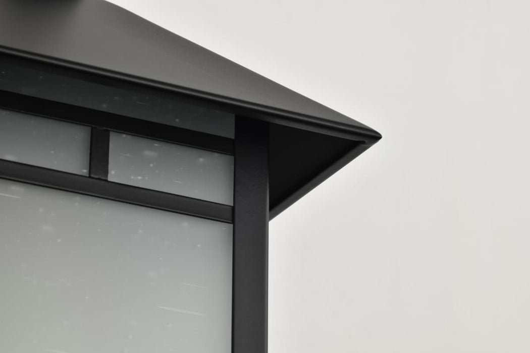 Wall Lantern Nuvo 60-5601 Drexel - 1 Light - 7 in. - Outdoor Wall Fixture with Frosted Seed Glass - Stone Black Finish Nuvo