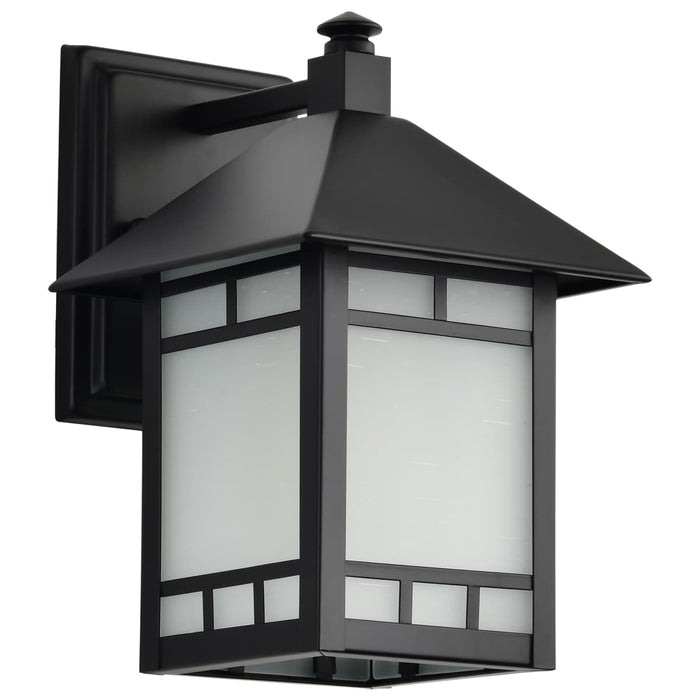 Wall Lantern Nuvo 60-5601 Drexel - 1 Light - 7 in. - Outdoor Wall Fixture with Frosted Seed Glass - Stone Black Finish Nuvo