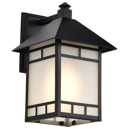 Wall Lantern Nuvo 60-5602 Drexel - 1 Light - 9 in. - Outdoor Wall Fixture with Frosted Seed Glass - Stone Black Finish Nuvo
