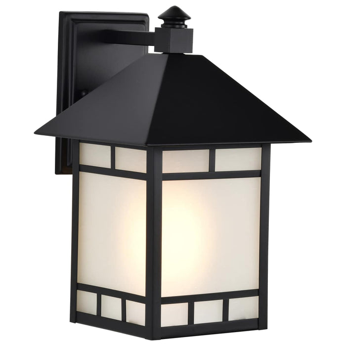 Wall Lantern Nuvo 60-5602 Drexel - 1 Light - 9 in. - Outdoor Wall Fixture with Frosted Seed Glass - Stone Black Finish Nuvo