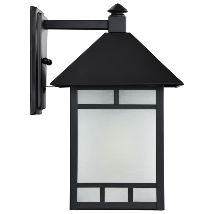 Wall Lantern Nuvo 60-5602 Drexel - 1 Light - 9 in. - Outdoor Wall Fixture with Frosted Seed Glass - Stone Black Finish Nuvo