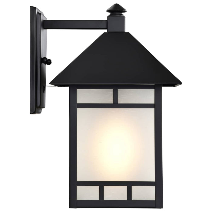 Wall Lantern Nuvo 60-5602 Drexel - 1 Light - 9 in. - Outdoor Wall Fixture with Frosted Seed Glass - Stone Black Finish Nuvo