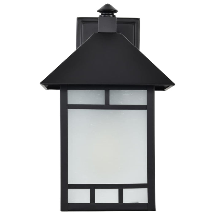 Wall Lantern Nuvo 60-5602 Drexel - 1 Light - 9 in. - Outdoor Wall Fixture with Frosted Seed Glass - Stone Black Finish Nuvo