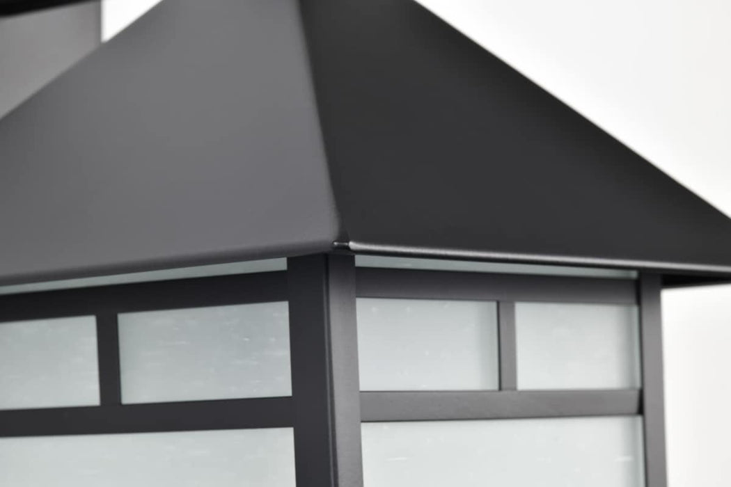 Wall Lantern Nuvo 60-5602 Drexel - 1 Light - 9 in. - Outdoor Wall Fixture with Frosted Seed Glass - Stone Black Finish Nuvo