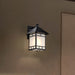 Wall Lantern Nuvo 60-5602 Drexel - 1 Light - 9 in. - Outdoor Wall Fixture with Frosted Seed Glass - Stone Black Finish Nuvo