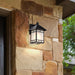 Wall Lantern Nuvo 60-5602 Drexel - 1 Light - 9 in. - Outdoor Wall Fixture with Frosted Seed Glass - Stone Black Finish Nuvo