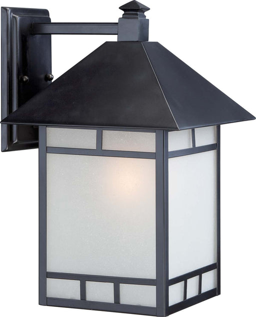 Wall Lantern Nuvo 60-5603 Drexel - 1 Light - 10 in. - Outdoor Wall Fixture with Frosted Seed Glass - Stone Black Finish Nuvo