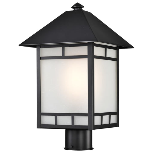 Post Lantern Nuvo 60-5605 Drexel - 1 Light - Outdoor Post Fixture with Frosted Seed Glass - Stone Black Finish Nuvo
