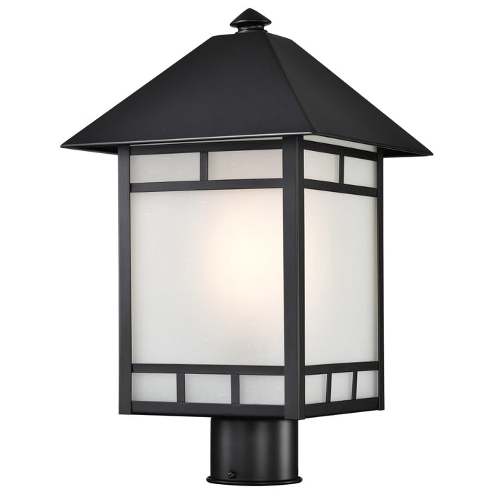 Post Lantern Nuvo 60-5605 Drexel - 1 Light - Outdoor Post Fixture with Frosted Seed Glass - Stone Black Finish Nuvo