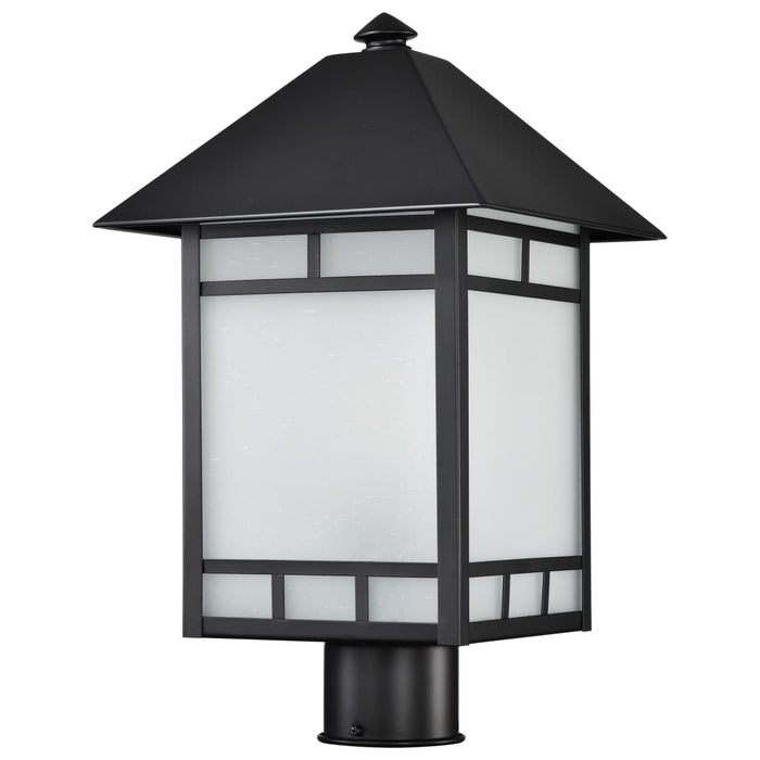 Post Lantern Nuvo 60-5605 Drexel - 1 Light - Outdoor Post Fixture with Frosted Seed Glass - Stone Black Finish Nuvo
