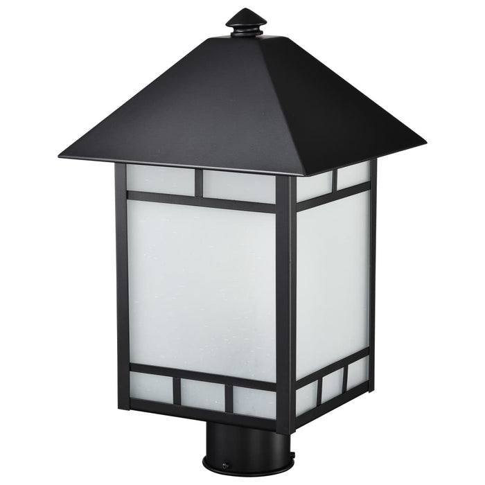 Post Lantern Nuvo 60-5605 Drexel - 1 Light - Outdoor Post Fixture with Frosted Seed Glass - Stone Black Finish Nuvo