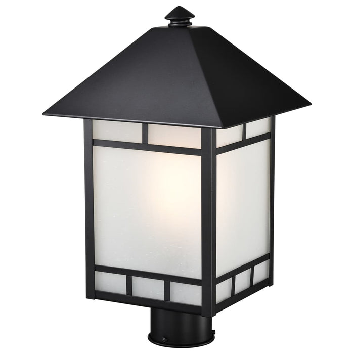 Post Lantern Nuvo 60-5605 Drexel - 1 Light - Outdoor Post Fixture with Frosted Seed Glass - Stone Black Finish Nuvo
