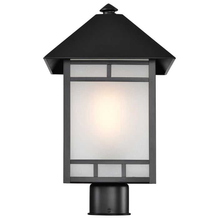 Post Lantern Nuvo 60-5605 Drexel - 1 Light - Outdoor Post Fixture with Frosted Seed Glass - Stone Black Finish Nuvo