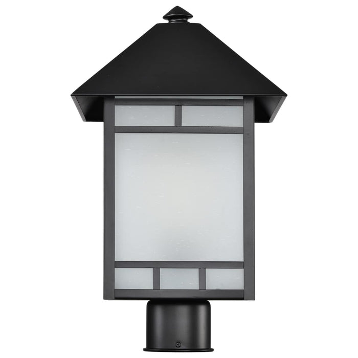 Post Lantern Nuvo 60-5605 Drexel - 1 Light - Outdoor Post Fixture with Frosted Seed Glass - Stone Black Finish Nuvo