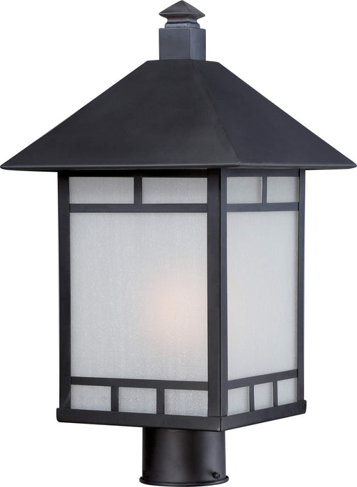 Post Lantern Nuvo 60-5605 Drexel - 1 Light - Outdoor Post Fixture with Frosted Seed Glass - Stone Black Finish Nuvo