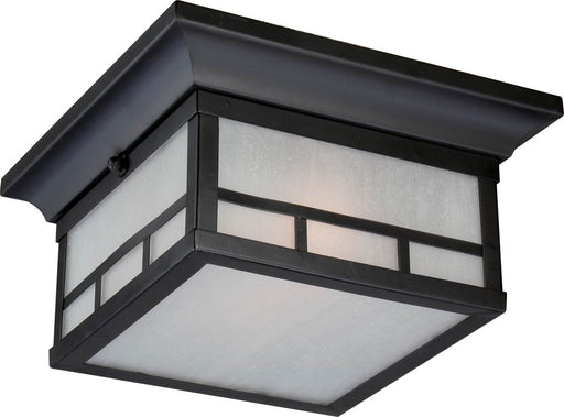 Flush Mount Nuvo 60-5606 Drexel - 2 Light - Outdoor Flush Fixture with Frosted Seed Glass - Stone Black Finish Nuvo
