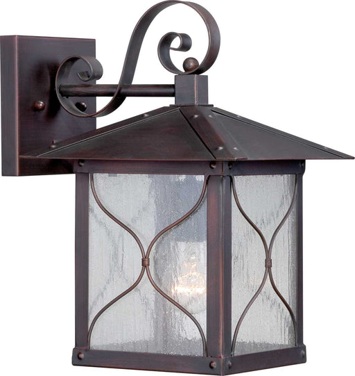 Wall Lantern Nuvo 60-5612 Vega - 1 Light - 9 in. - Outdoor Wall Fixture with Clear Seed Glass - Classic Bronze Finish Nuvo