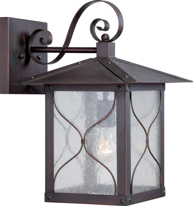 Wall Lantern Nuvo 60-5613 Vega - 1 Light - 11 in. - Outdoor Wall Fixture with Clear Seed Glass - Classic Bronze Finish Nuvo