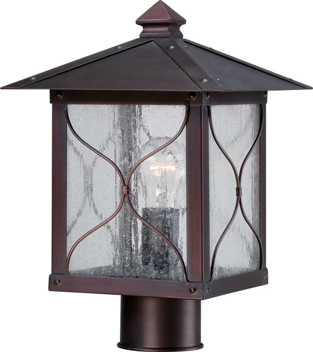 Post Lantern Nuvo 60-5615 Vega - 1 Light - Outdoor Post Fixture with Clear Seed Glass - Classic Bronze Finish Nuvo