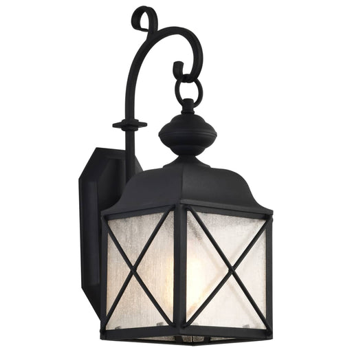 Wall Lantern Nuvo 60-5621 Wingate - 1 Light - 6 in. - Outdoor Wall Fixture with Clear Seed Glass - Textured Black Finish Nuvo