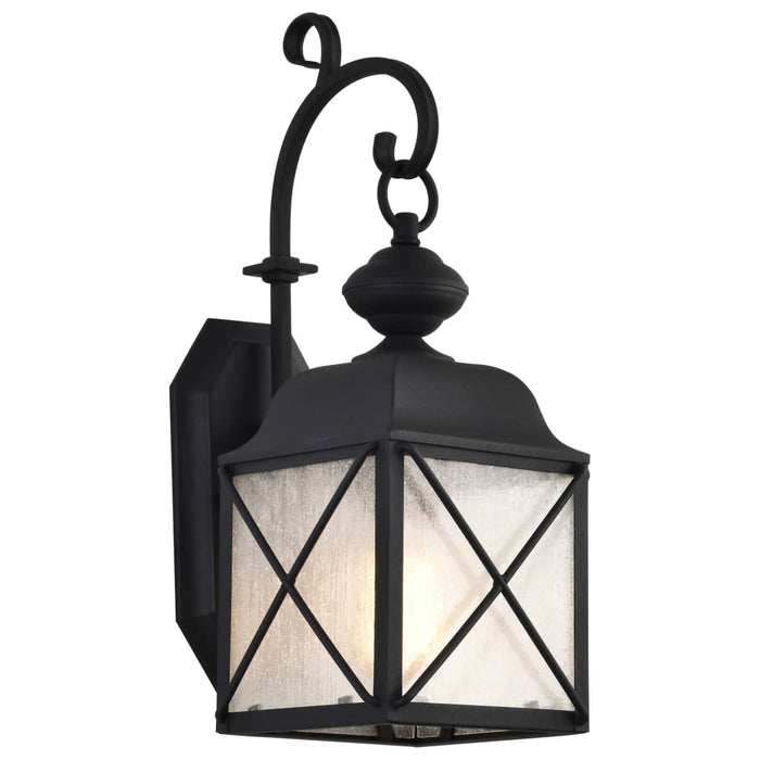 Wall Lantern Nuvo 60-5621 Wingate - 1 Light - 6 in. - Outdoor Wall Fixture with Clear Seed Glass - Textured Black Finish Nuvo