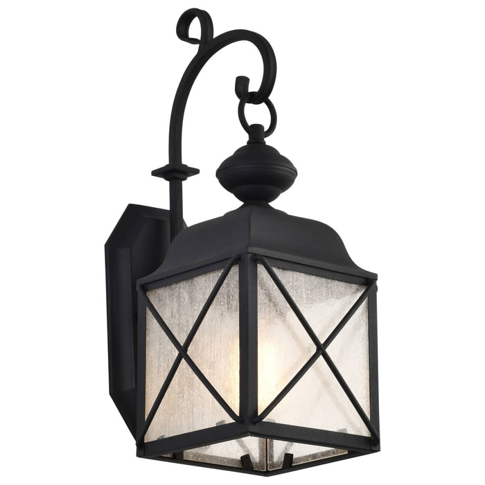 Wall Lantern Nuvo 60-5621 Wingate - 1 Light - 6 in. - Outdoor Wall Fixture with Clear Seed Glass - Textured Black Finish Nuvo