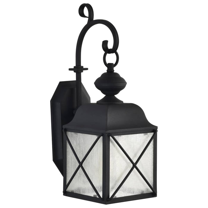 Wall Lantern Nuvo 60-5621 Wingate - 1 Light - 6 in. - Outdoor Wall Fixture with Clear Seed Glass - Textured Black Finish Nuvo