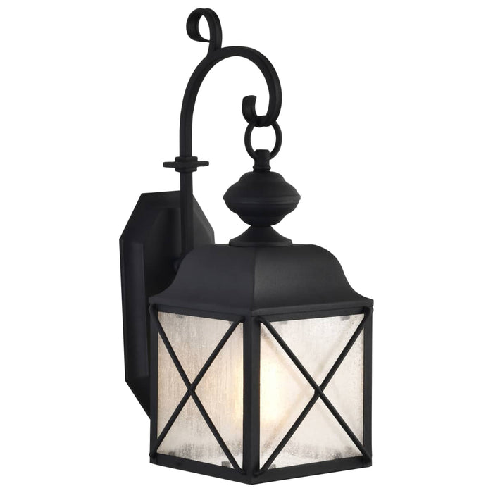Wall Lantern Nuvo 60-5621 Wingate - 1 Light - 6 in. - Outdoor Wall Fixture with Clear Seed Glass - Textured Black Finish Nuvo
