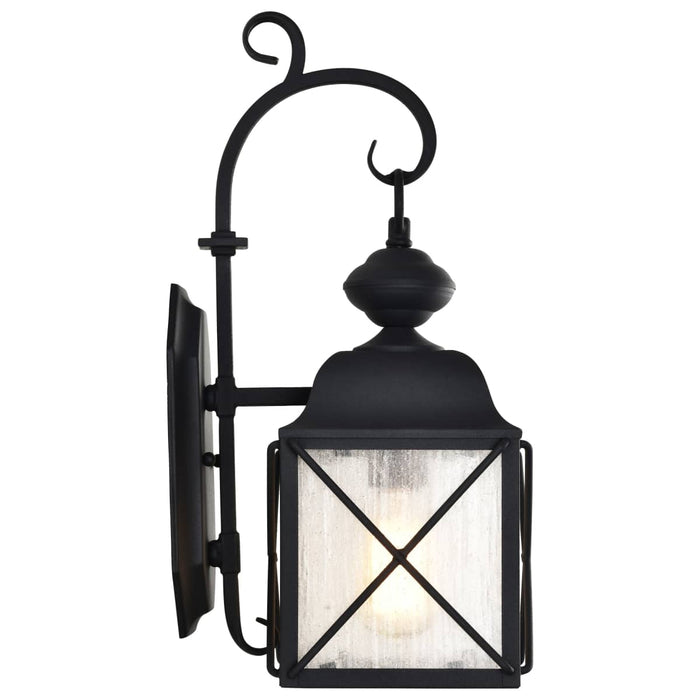 Wall Lantern Nuvo 60-5621 Wingate - 1 Light - 6 in. - Outdoor Wall Fixture with Clear Seed Glass - Textured Black Finish Nuvo