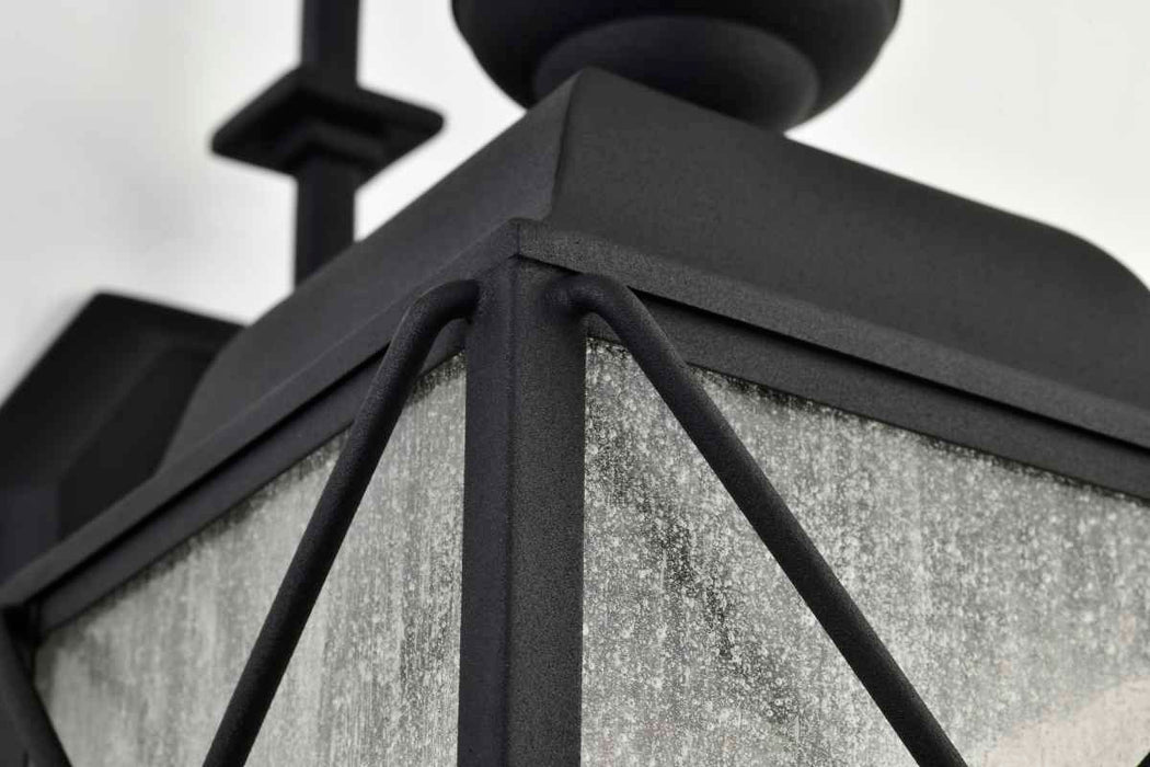 Wall Lantern Nuvo 60-5621 Wingate - 1 Light - 6 in. - Outdoor Wall Fixture with Clear Seed Glass - Textured Black Finish Nuvo