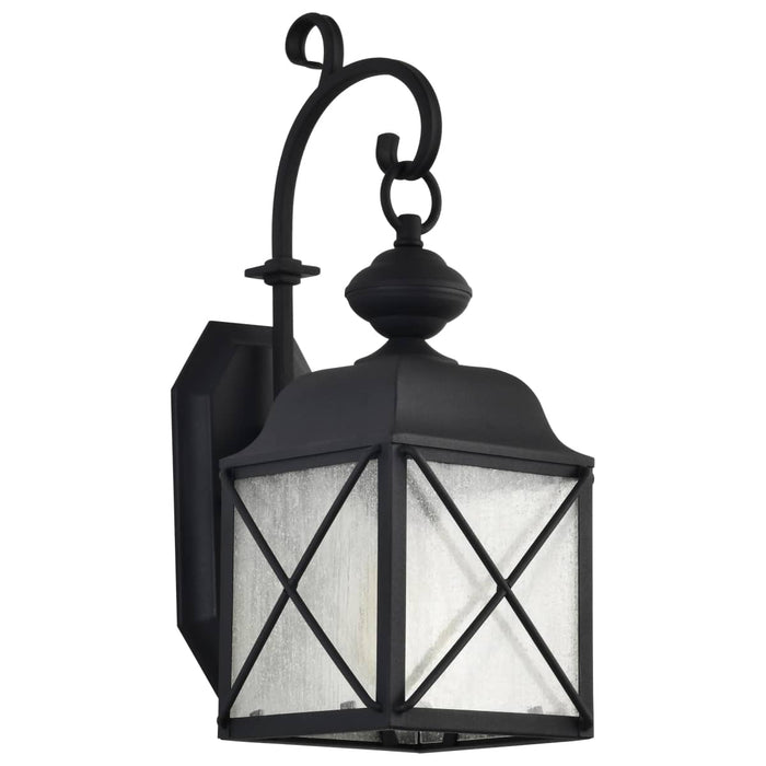 Wall Lantern Nuvo 60-5621 Wingate - 1 Light - 6 in. - Outdoor Wall Fixture with Clear Seed Glass - Textured Black Finish Nuvo
