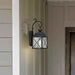Wall Lantern Nuvo 60-5622 Wingate - 1 Light - 8 in. - Outdoor Wall Fixture with Clear Seed Glass - Textured Black Finish Nuvo