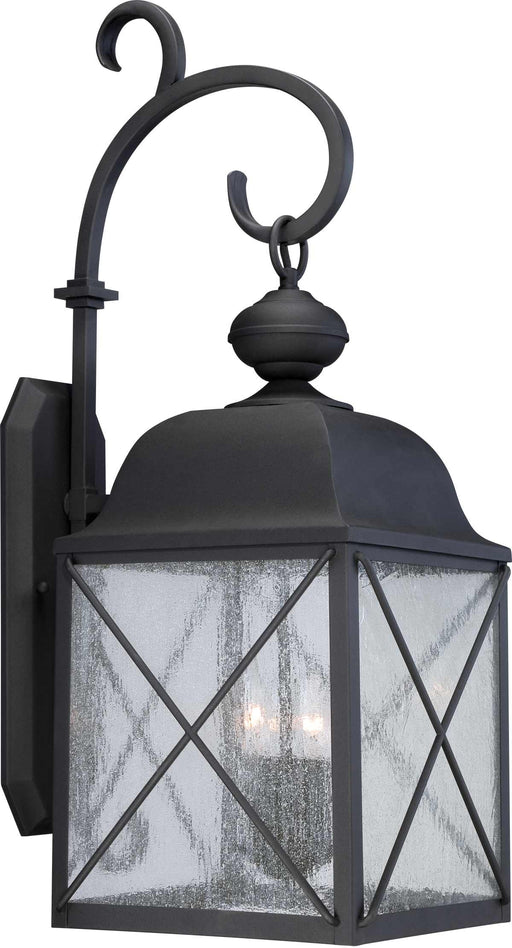 Wall Lantern Nuvo 60-5623 Wingate - 3 Light - 30 in. - Outdoor Wall Fixture with Clear Seed Glass - Textured Black Finish Nuvo