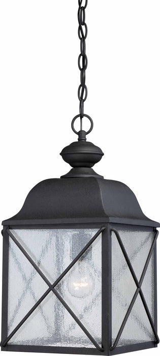 Hanging Lantern Nuvo 60-5624 Wingate - 1 Light - Outdoor Hanging Fixture with Clear Seed Glass - Textured Black Finish Nuvo