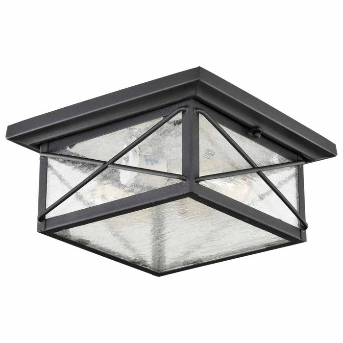 Flush Mount Nuvo 60-5626 Wingate - 2 Light - Outdoor Flush Fixture with Clear Seed Glass - Textured Black Finish Nuvo