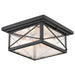 Flush Mount Nuvo 60-5626 Wingate - 2 Light - Outdoor Flush Fixture with Clear Seed Glass - Textured Black Finish Nuvo
