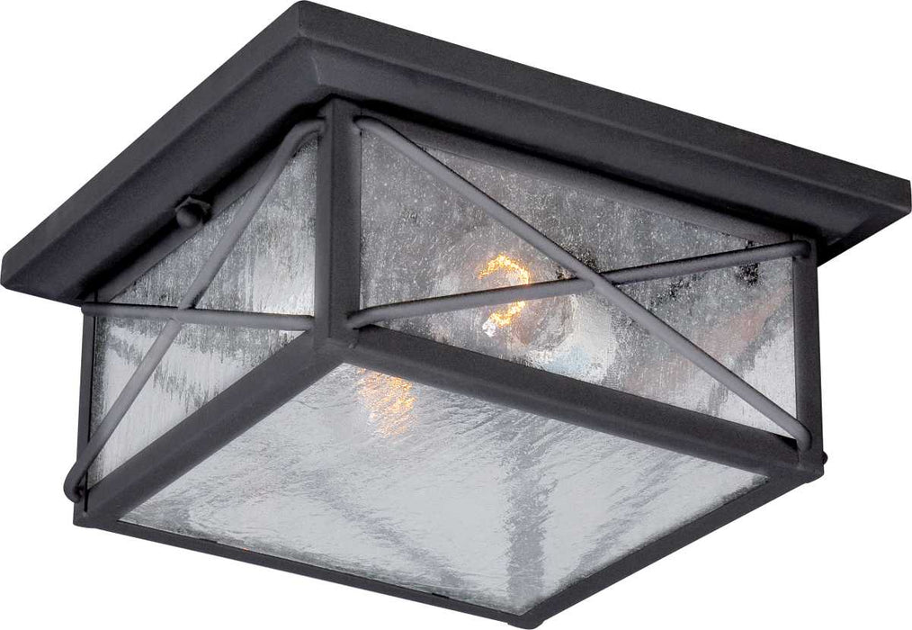 Flush Mount Nuvo 60-5626 Wingate - 2 Light - Outdoor Flush Fixture with Clear Seed Glass - Textured Black Finish Nuvo