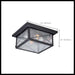 Flush Mount Nuvo 60-5626 Wingate - 2 Light - Outdoor Flush Fixture with Clear Seed Glass - Textured Black Finish Nuvo