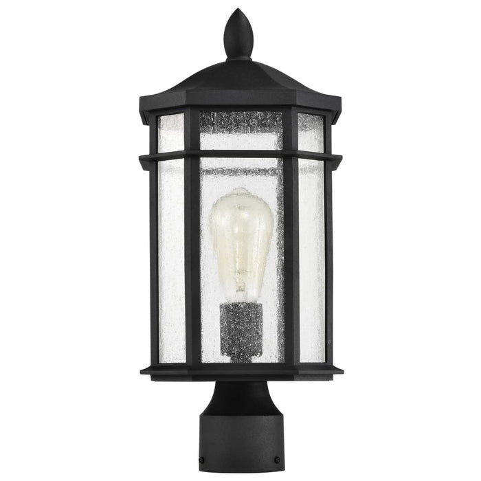 Post Lantern Nuvo 60-5758 Raiden Collection Outdoor 18 inch Post Light Pole Lantern - Matte Black Finish with Clear Seedy Glass Nuvo