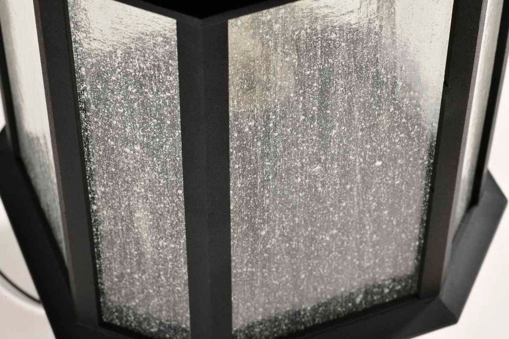 Post Lantern Nuvo 60-5758 Raiden Collection Outdoor 18 inch Post Light Pole Lantern - Matte Black Finish with Clear Seedy Glass Nuvo