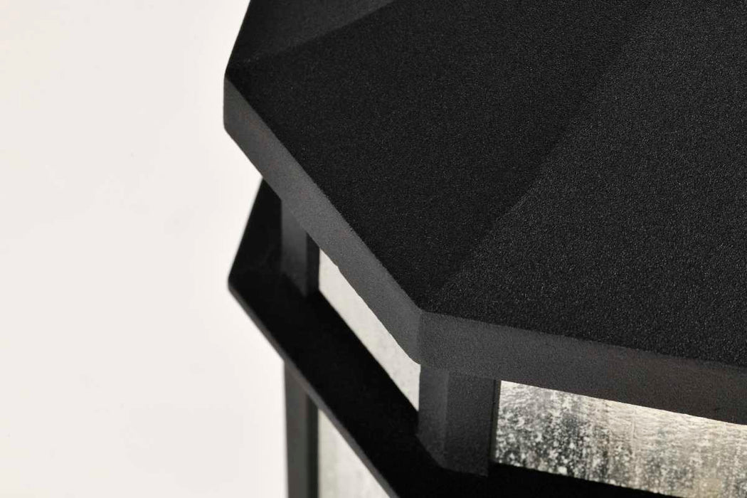 Post Lantern Nuvo 60-5758 Raiden Collection Outdoor 18 inch Post Light Pole Lantern - Matte Black Finish with Clear Seedy Glass Nuvo