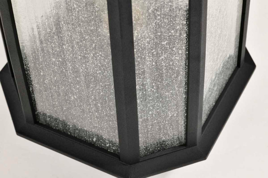 Post Lantern Nuvo 60-5758 Raiden Collection Outdoor 18 inch Post Light Pole Lantern - Matte Black Finish with Clear Seedy Glass Nuvo