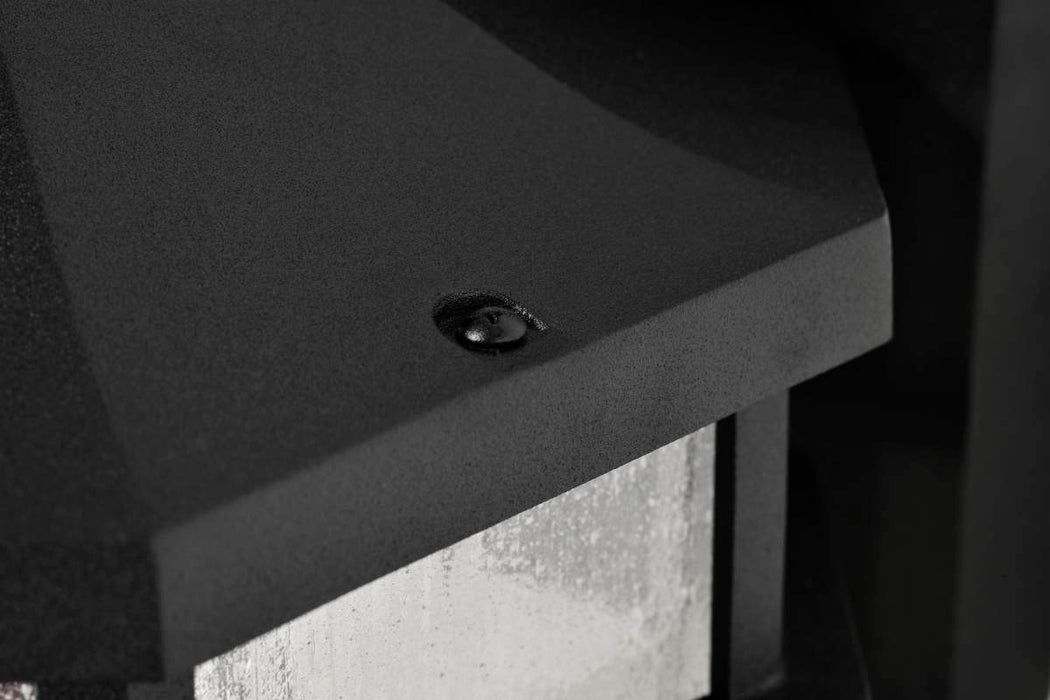 Wall Lantern Nuvo 60-5760 Raiden Collection Outdoor 14 inch Wall Light - Matte Black Finish with Clear Seedy Glass Nuvo